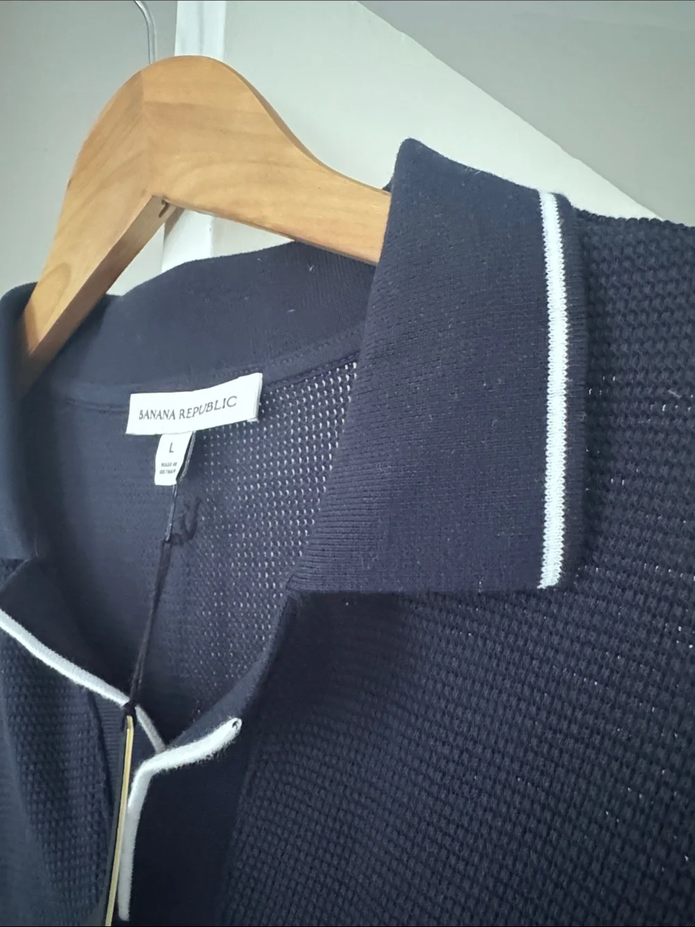 Banana Republic Navy Polo with White Trim